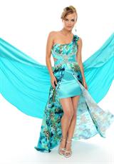 2012 Precious Formals Prom Dresses P50074.  Available in Aqua Print